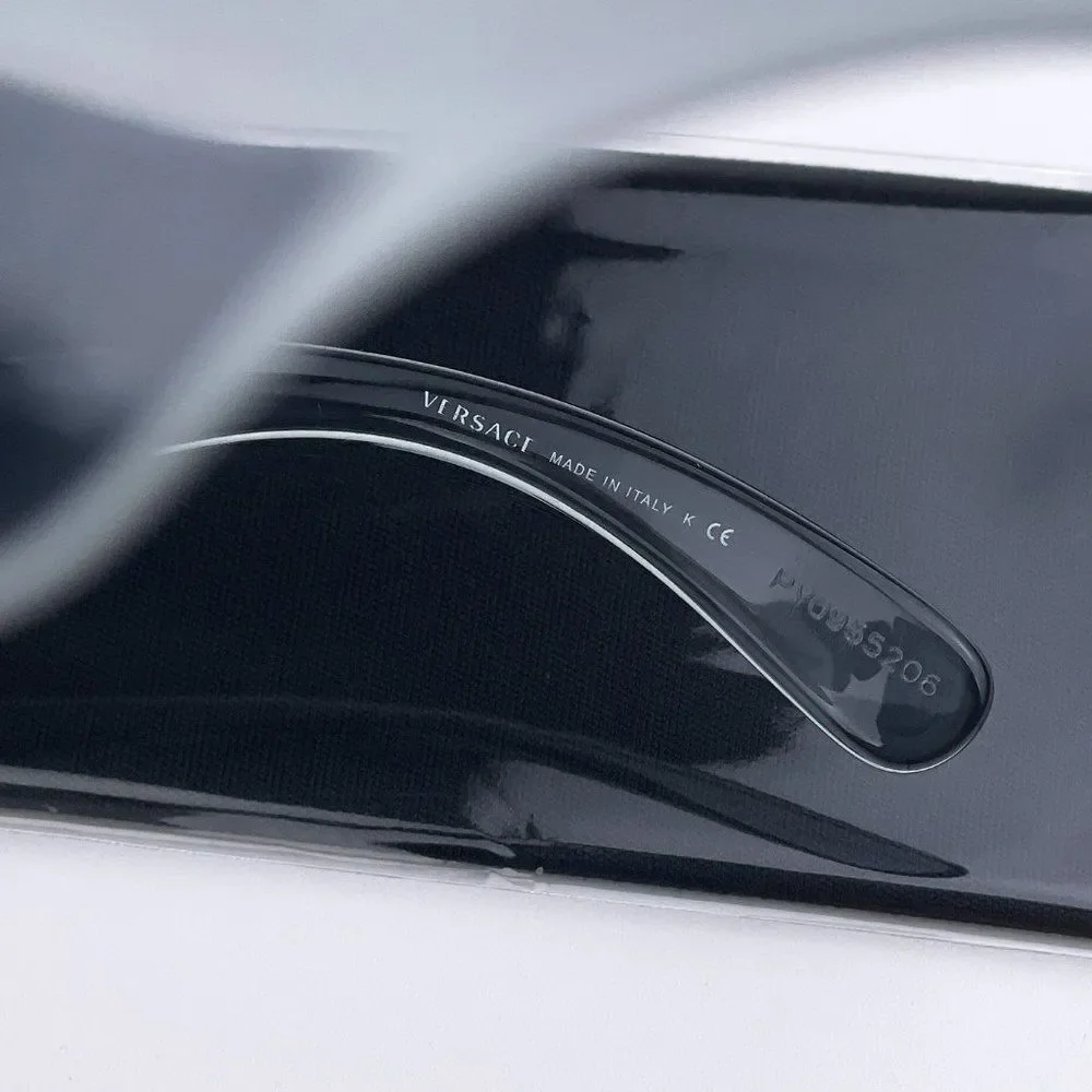 NEW Versace VE4391 311/6G Clear Gray Silver Mirrored Shield Men Sunglasses